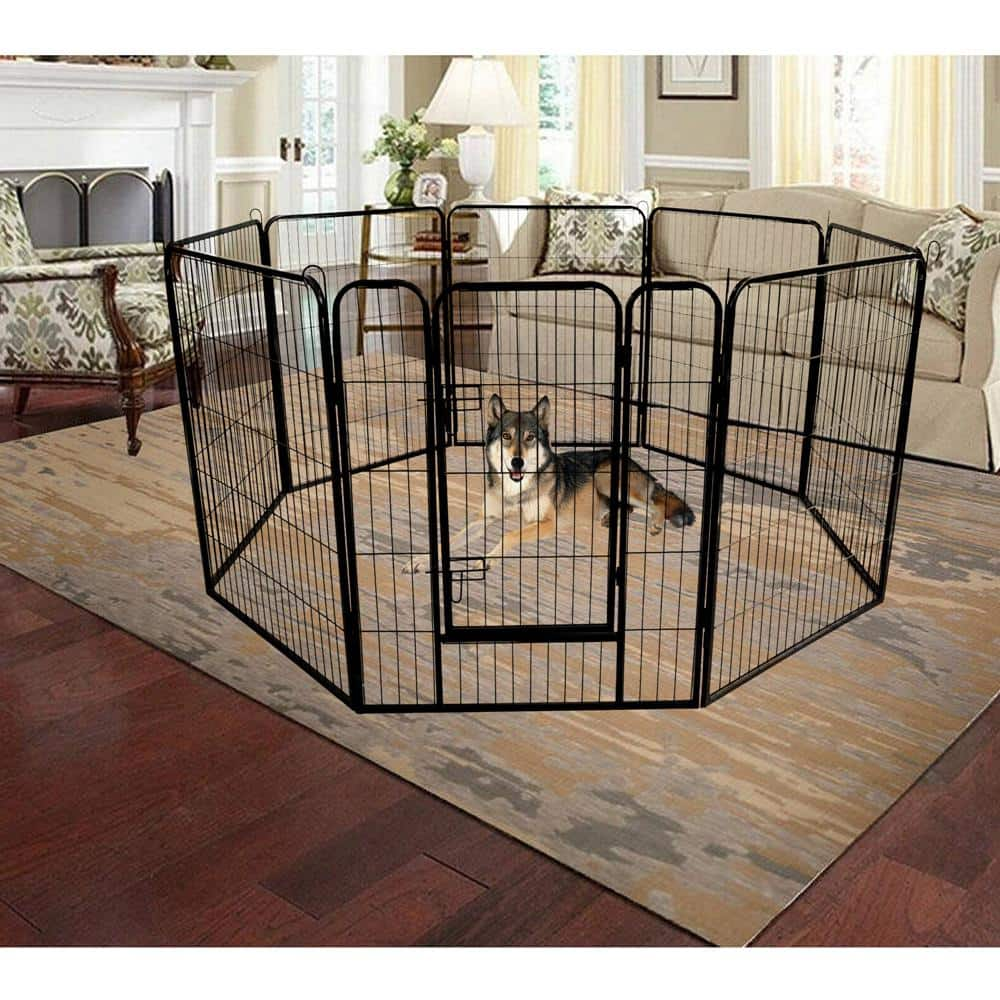 Foobrues Around 0.0007-Acre Metal Wireless Big Coverage Area Pet Fence Playpen for Dogs L-W24101525