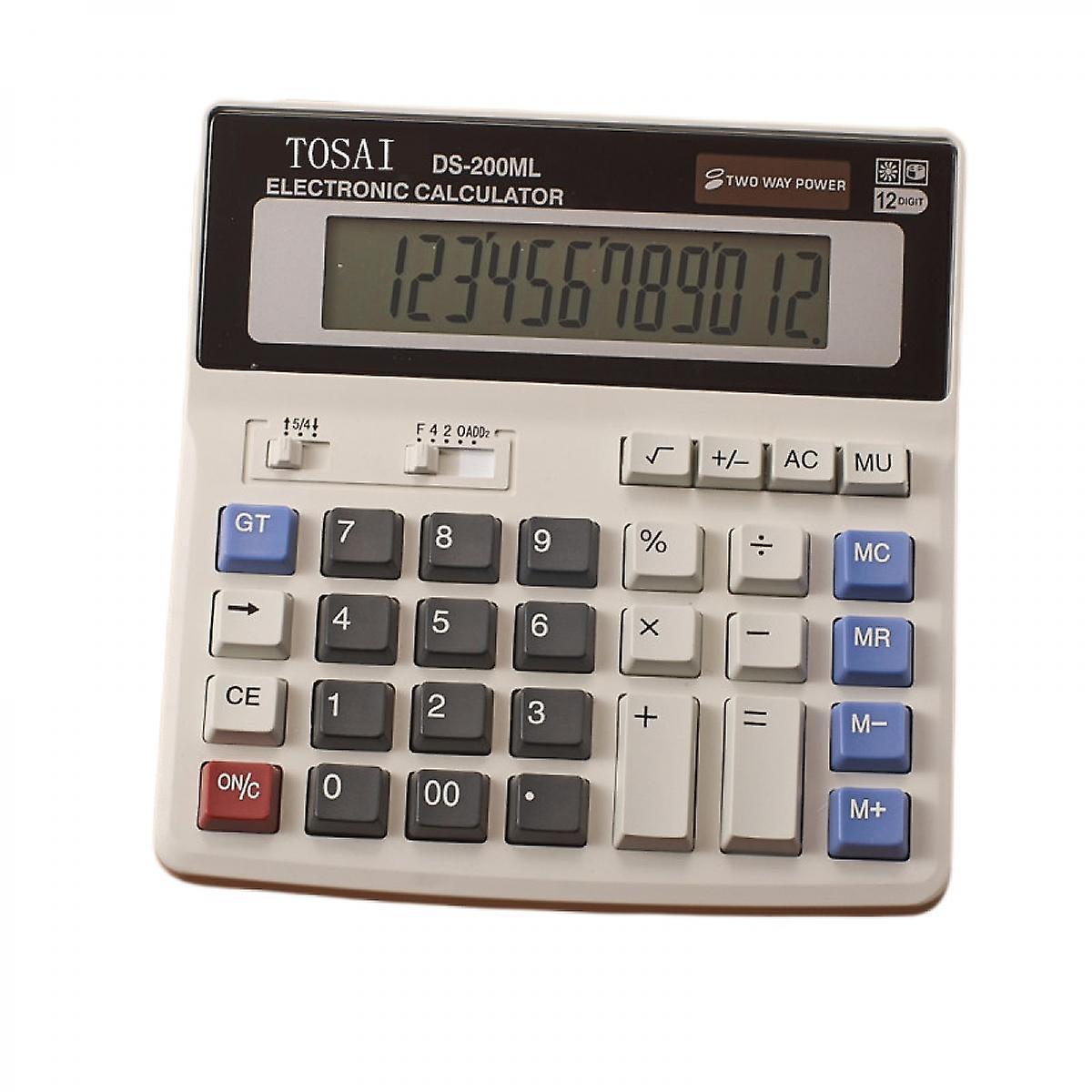 Large Numbers Solar Power Battery Desk Calculator