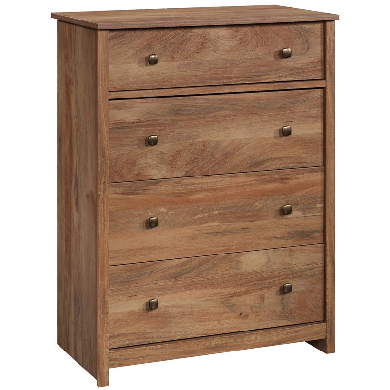 Pemberly Row Contemporary 4 Drawer Wooden Chest in Sindoori Mango