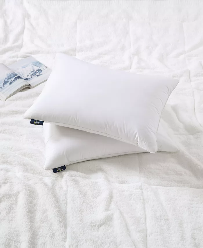 Serta HeiQ Cooling Softy-Around Feather and Down 2-Pack Pillow， Standard Queen