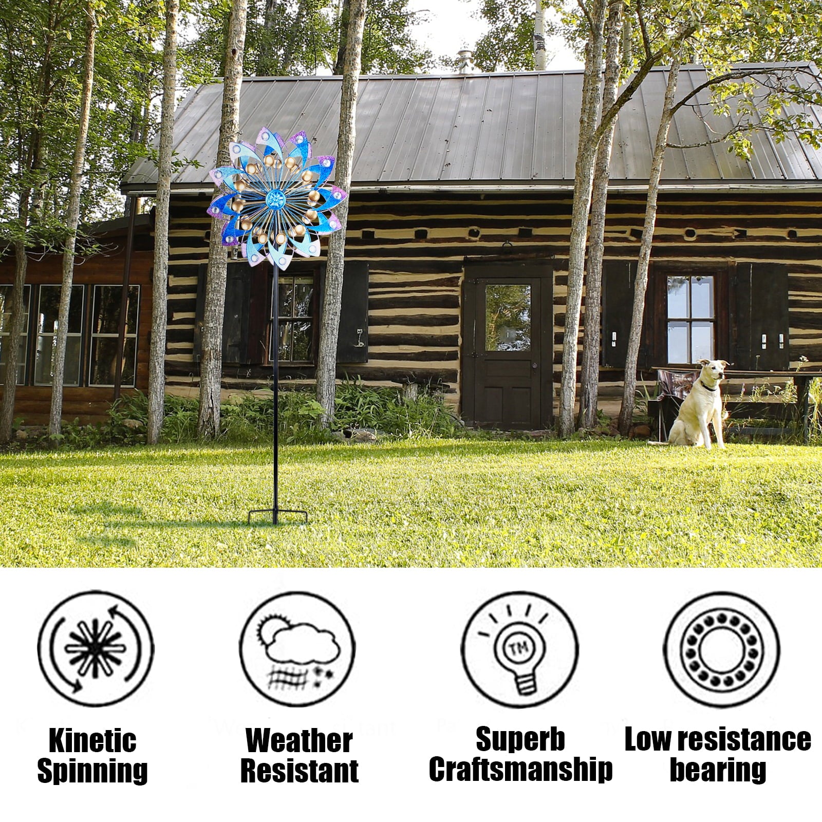 WONDER garden Metal Wind Spinner 360 Degree Outdoor Decor Garden Sculptures and Statues Suitable for Decorating Your Patio, Lawn & Garden