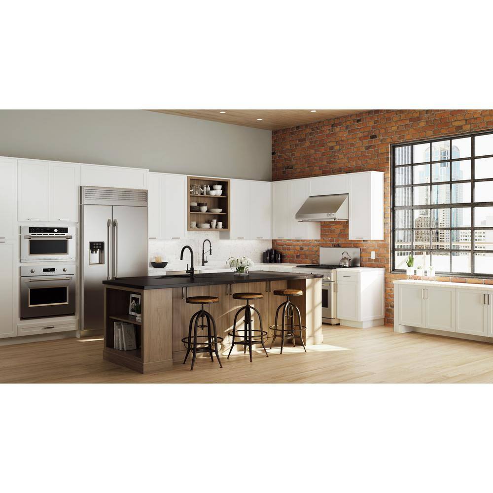 Hampton Bay Designer Series Edgeley Assembled 24x42x12.25 in. Diagonal Wall Kitchen Cabinet in Driftwood WC2442-EDDW