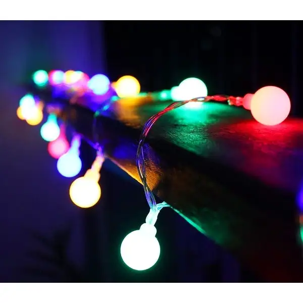 33ft 100 LEDs Globe Fairy Lights Plug-in, 8 Modes Color Changing String Light