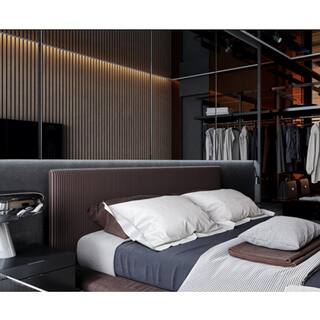 Ejoy 93 in. x 6 in x 0.8 in. Wood Solid Wall Cladding Siding Board in Fairfield Walnut Color (Set of 3 piece) CladdingPanel_WWC_0011