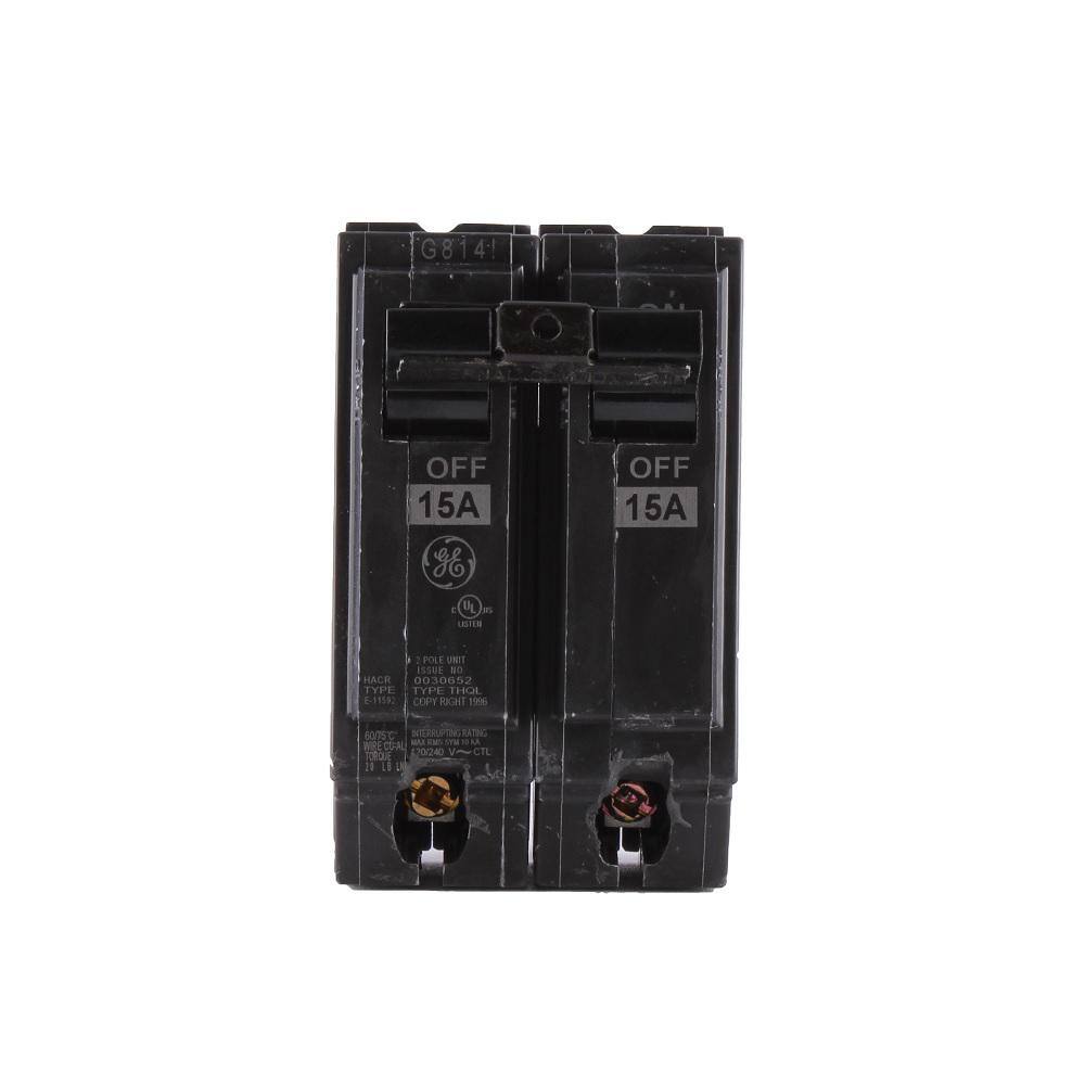 GE Q-Line 15 Amp 2 in. 2-Pole Circuit Breaker THQL2115