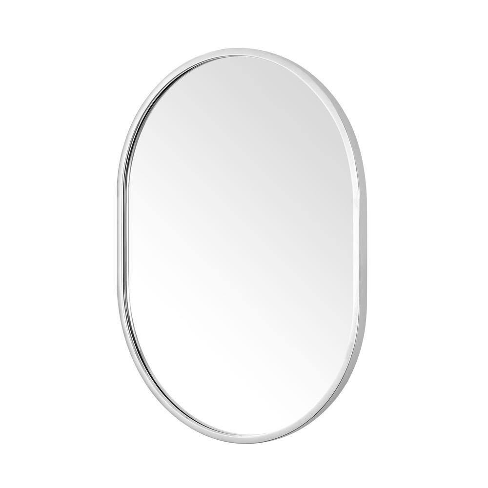 Home Decorators Collection Emmeline 24 in. W x 32 in. H Oval Framed Wall Bathroom Vanity Mirror in Chrome Emmeline MR-C