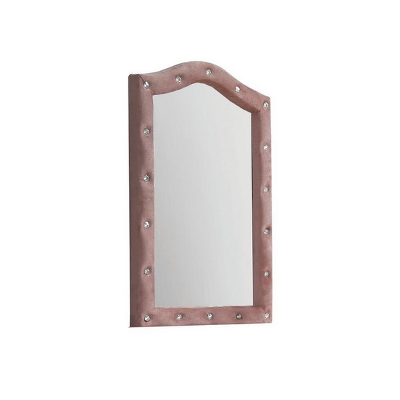 Acme 30824 Reggie Mirror  Pink Fabric