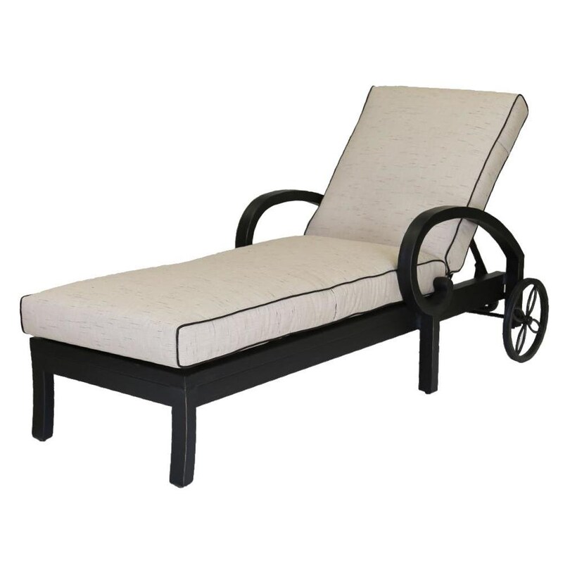 Monterey Aluminum Patio Chaise Lounge W/ Sunbrella Frequency Sand Cushions By Sunset West