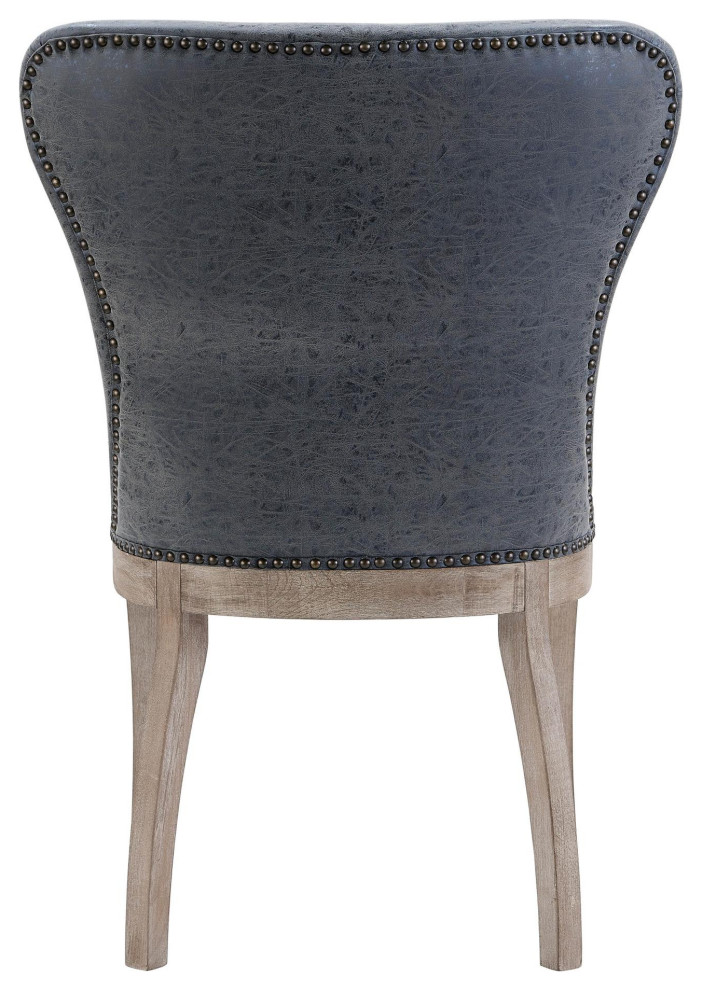 Louve Chair Drift Wood Legs  Nubuck Charcoal (Set Of 2)   Transitional   Dining Chairs   by Virgil Stanis Design  Houzz