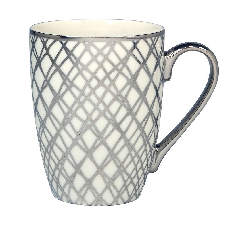 Certified International Set of 6 Matrix Silver Plated Tapered Mugs