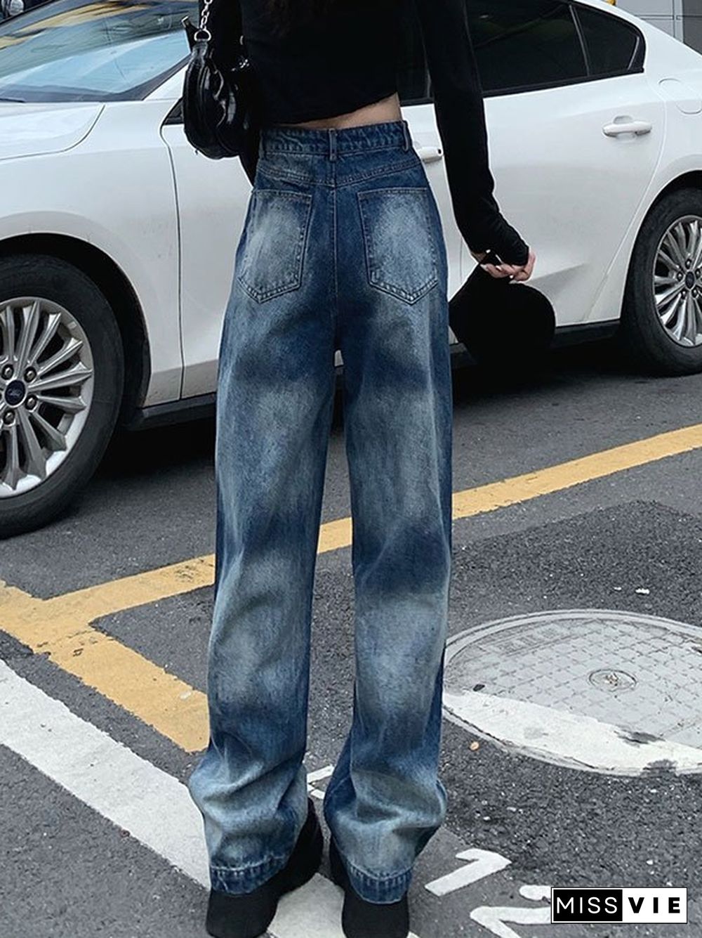 Washed Gradient Boyfriend Jeans