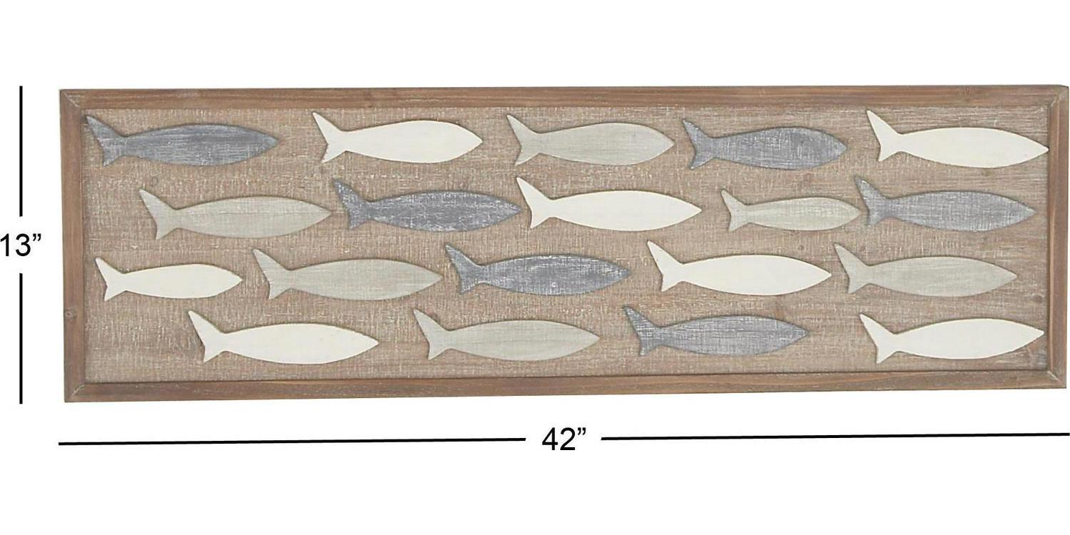 DecMode Indoor Grey Wood Coastal Fish Wall DA(C)cor  Crowdfused