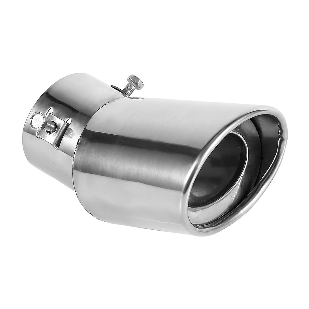 1 Pcs Universal Rear Round Chrome Stainless Steel Auto Exhaust Muffler Tail Pipe Tailpipe