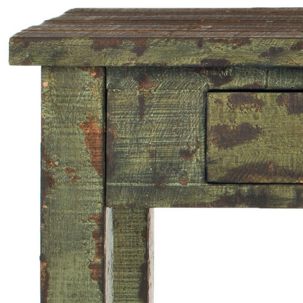 Brice 2 Drawer Console Antique Green   Farmhouse   Console Tables   by V.S.D Furniture  Houzz