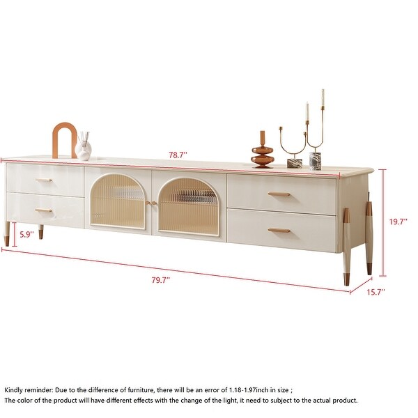 JASIWAY Elegant 4-Drawer and 4-Shelf TV Stand