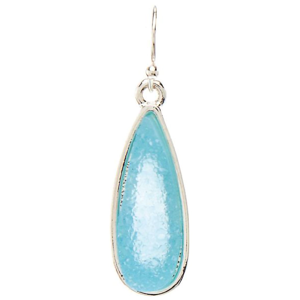 Rain  Silver Aqua Druzy Earring