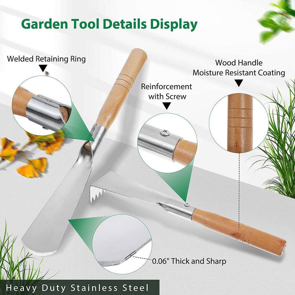 7-Piece Stainless Steel Heavy-Duty Garden Tool Set B0B66LNNHF