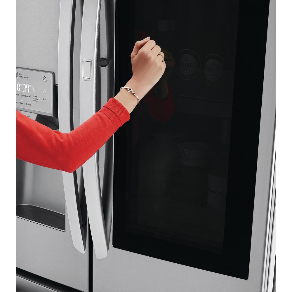 LG 28 cu. ft. 4-Door Smart Refrigerator w InstaView Door-in-Door and Door Cooling in PrintProof Stainless Steel LMXS28596S