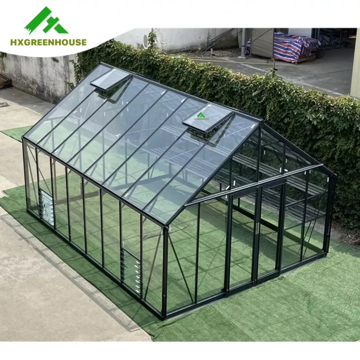 Multi span agricultural garden greenhouses frame tunnel commercial glass green house kit hydroponic greenhouse systems supplies