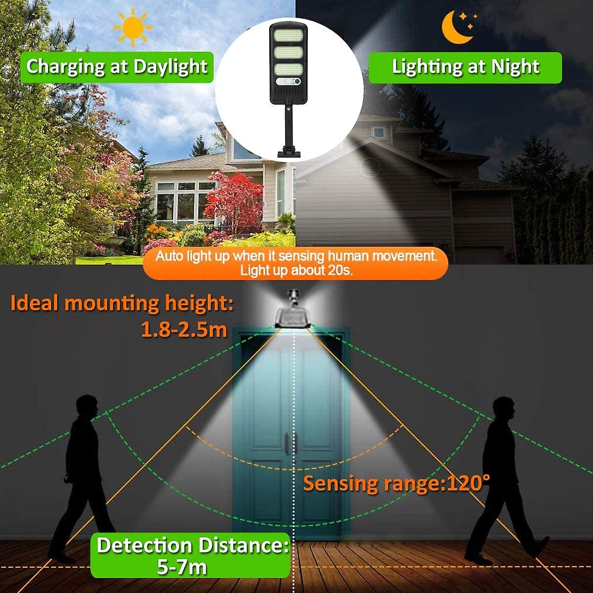 213 Pack Solar Powered Outdoor Lights With Motion Sensor And 180 Adjustable Pole