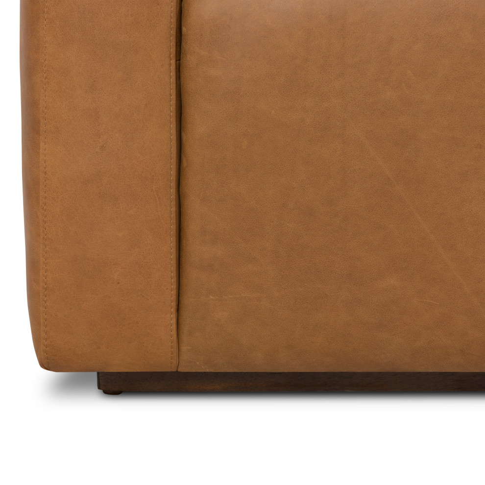 Poly and Bark Dema 90 quotLeather Sofa  Saddle Tan   Contemporary   Sofas   by Edgemod Furniture  Houzz