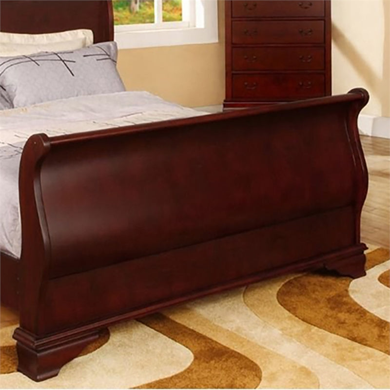 Furniture of America Gorgen Traditional Solid Wood Full Sleigh Bed in Brown