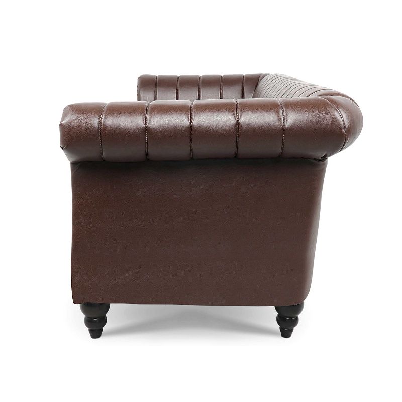 F.c Design Rolled Arm Chesterfield Three Seater Sofa