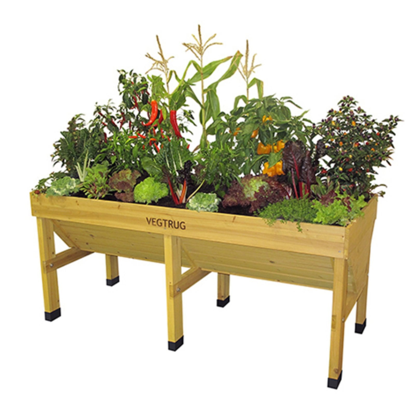 VegTrug Wooden Elevated Planter Bed, Natural