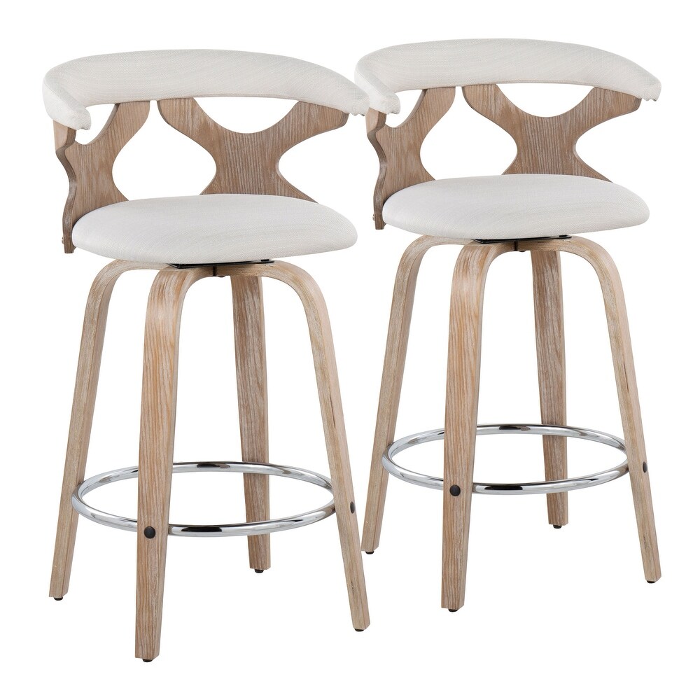 Carson Carrington Viby Fixed Height Counter Stool with Bent Wood Legs   Round Footrest (Set of 2)