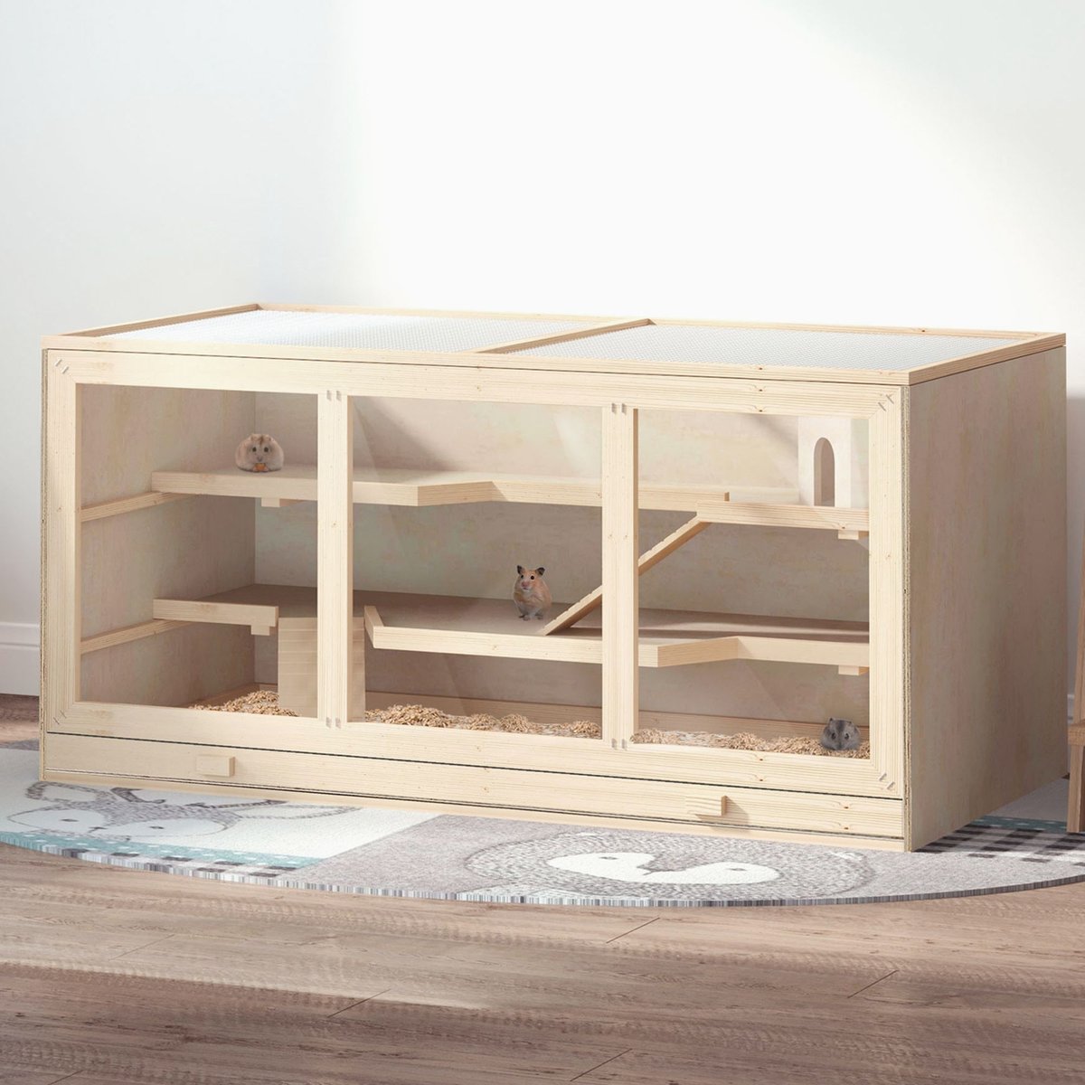 PawHut Wooden Hamster Cage Hutch