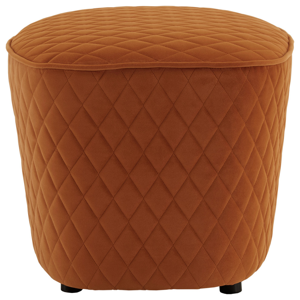 Stevenson Orange Fabric Ottoman   Contemporary   Footstools And Ottomans   by Inspire Q  Houzz