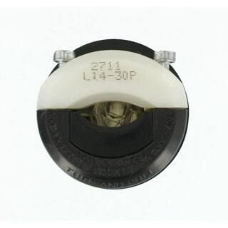 Leviton 30 Amp 125250-Volt Locking Plug Black and White R50-02711-0CS