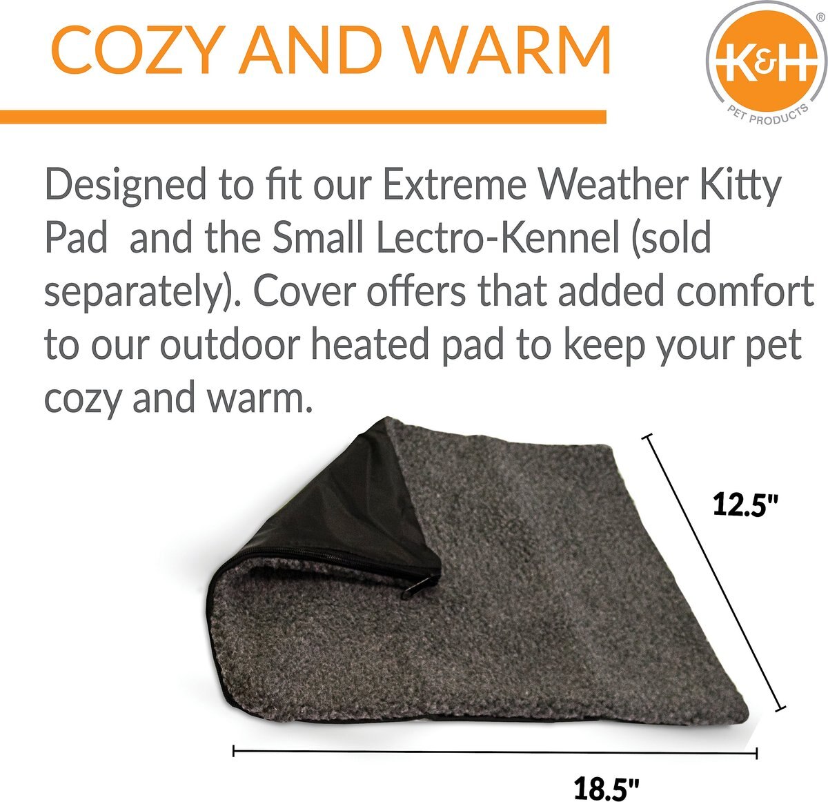 KandH Pet Products Extreme Weather Deluxe Cover Cat Pad， Gray