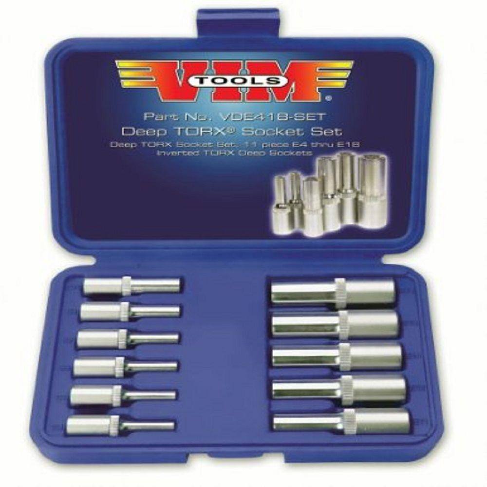 VIM Tools Deep Torx Socket Set (11-Piece) VIMVDE418-03