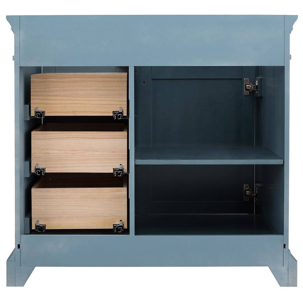 Home Decorators Collection Cailla 36 in. W x 21.50 in. D Bath Vanity Cabinet Only in Distressed Blue Fog CKBV3622D