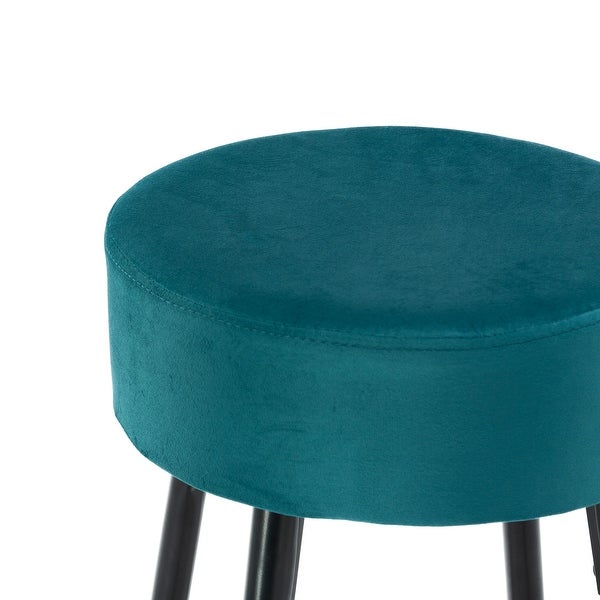 30.11 in. Metal Frame Bar Stool with Velvet Seat