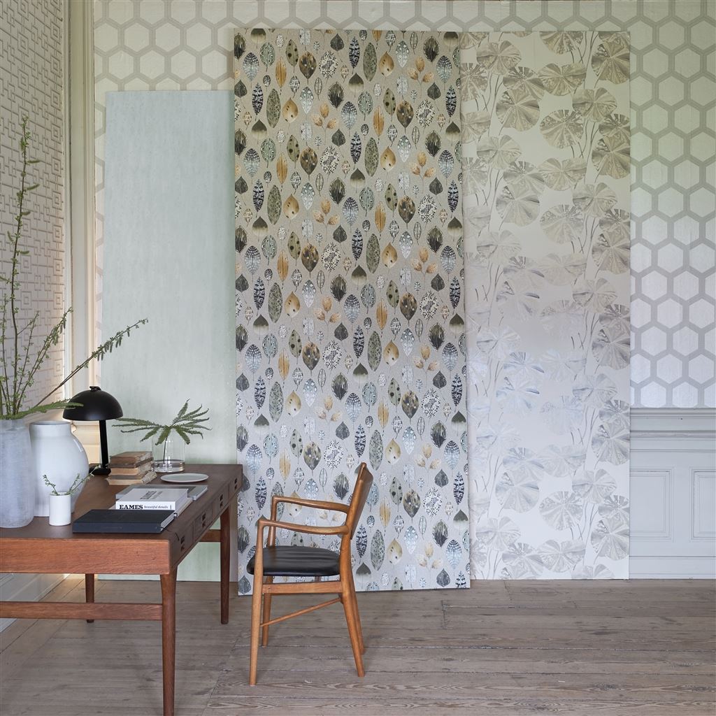 Tulsi Wallpaper in Birch from the Zardozi Collection by Designers Guild