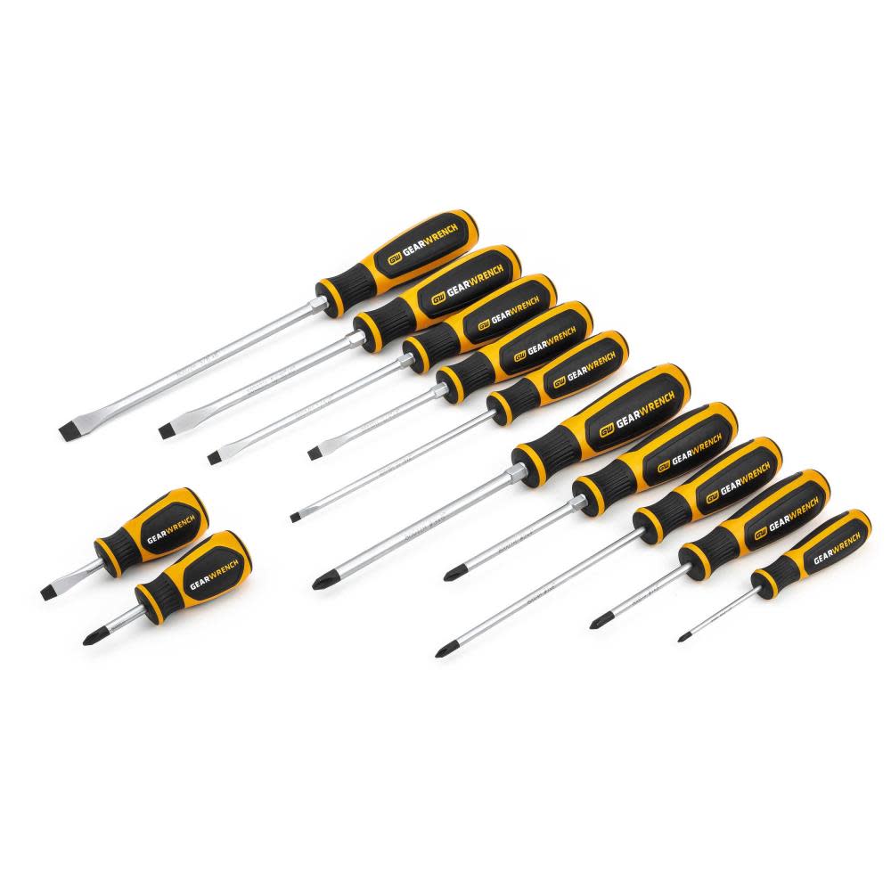 GEARWRENCH 12 Pc Phillips/Slotted Dual Material Screwdriver Set 80051H from GEARWRENCH