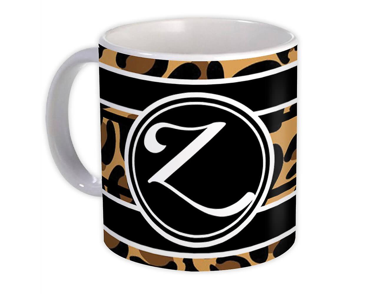 Gift Mug: Monogram Letter Z Leopard