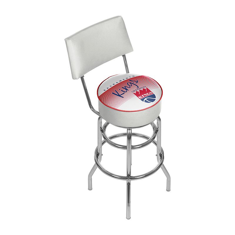 Sacramento Kings Hardwood Classics Padded Swivel Bar Stool with Back