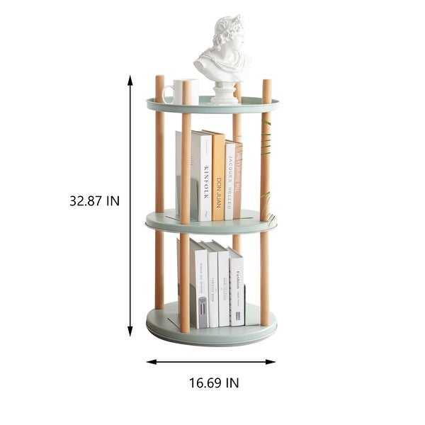 Storage Shelf， 360° Rotating Bookshelf， 3 Tier/4 Tier Bookcase w/ Large-Capacity Storage Space， Multifunctional Storage Rack