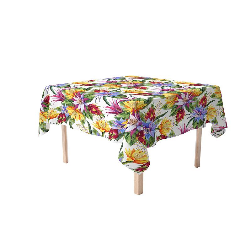 Square Tablecloth， 100% Cotton， 52x52， Floral 191