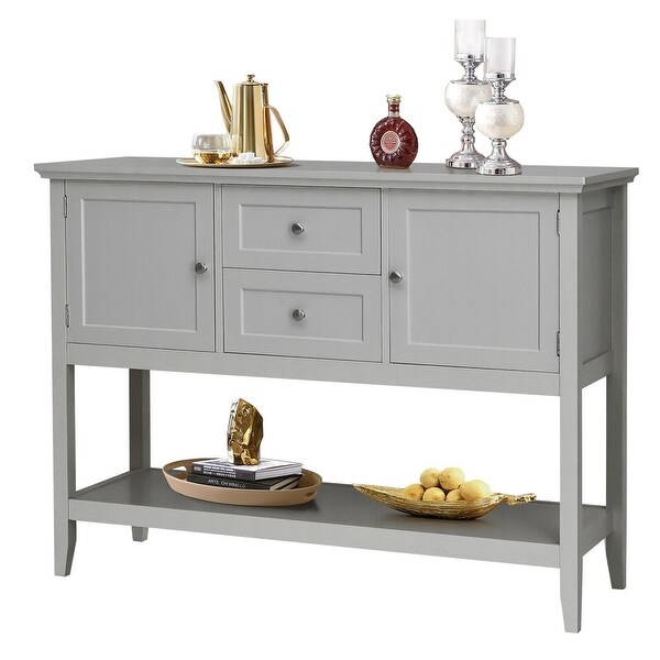 Wooden Sideboard Buffet Console Table w/ Drawers and Storage - 46