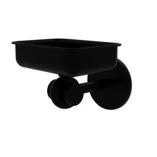 Allied Brass Satellite Orbit 2-Collection Wall Mounted Soap Dish with Twisted Accents in Matte Black 7232T-BKM