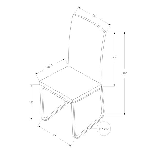 Dining Chair， Set Of 2， Side， Upholste Kitchen， Dining Room， Pu Leather Look， Metal， Contemporary， Modern