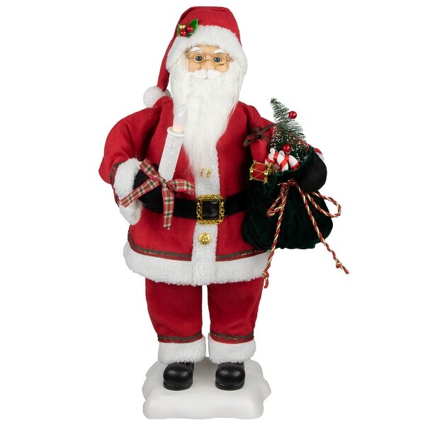 24 Inch Animated Santa Claus Lighted Candle Musical Christmas Figure