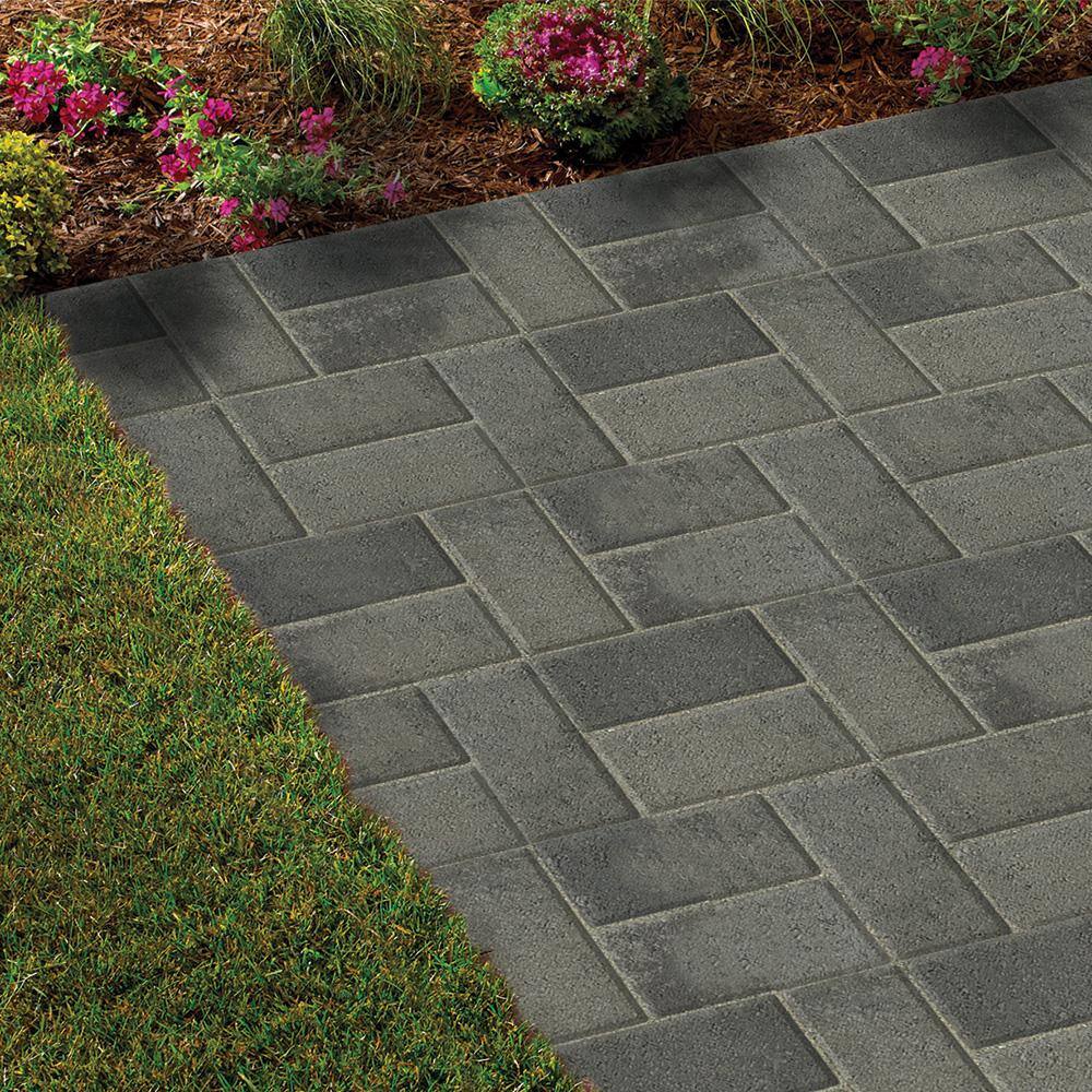 BELGARD 8 in. L x 4 in. W x 2.25 in. H 60mm Gray Granite Concrete Holland Pavers 10151402