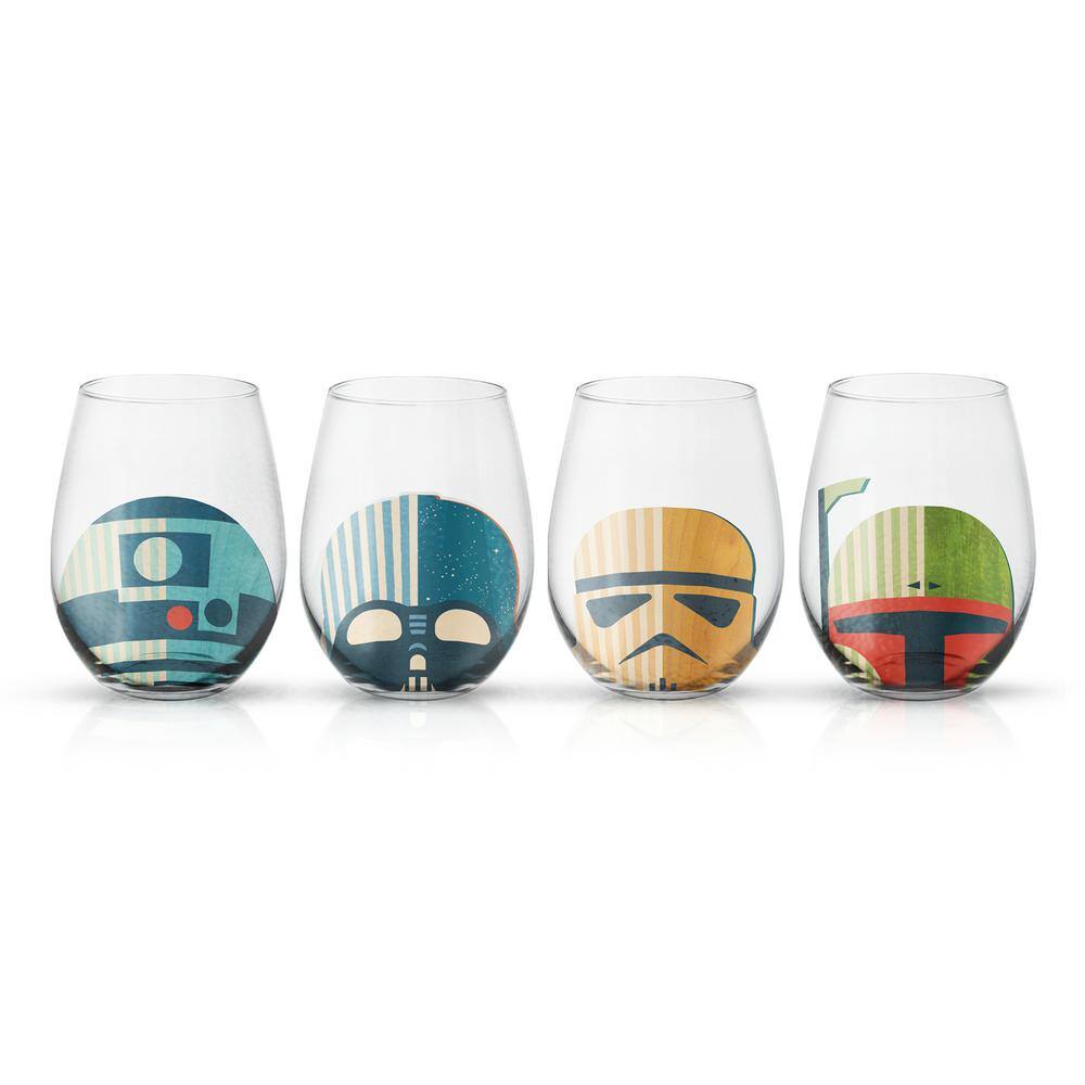 JoyJolt Star Wars Helmet Hues 19 oz. Stemless Drinking Glasses (Set of 4) JSW10828