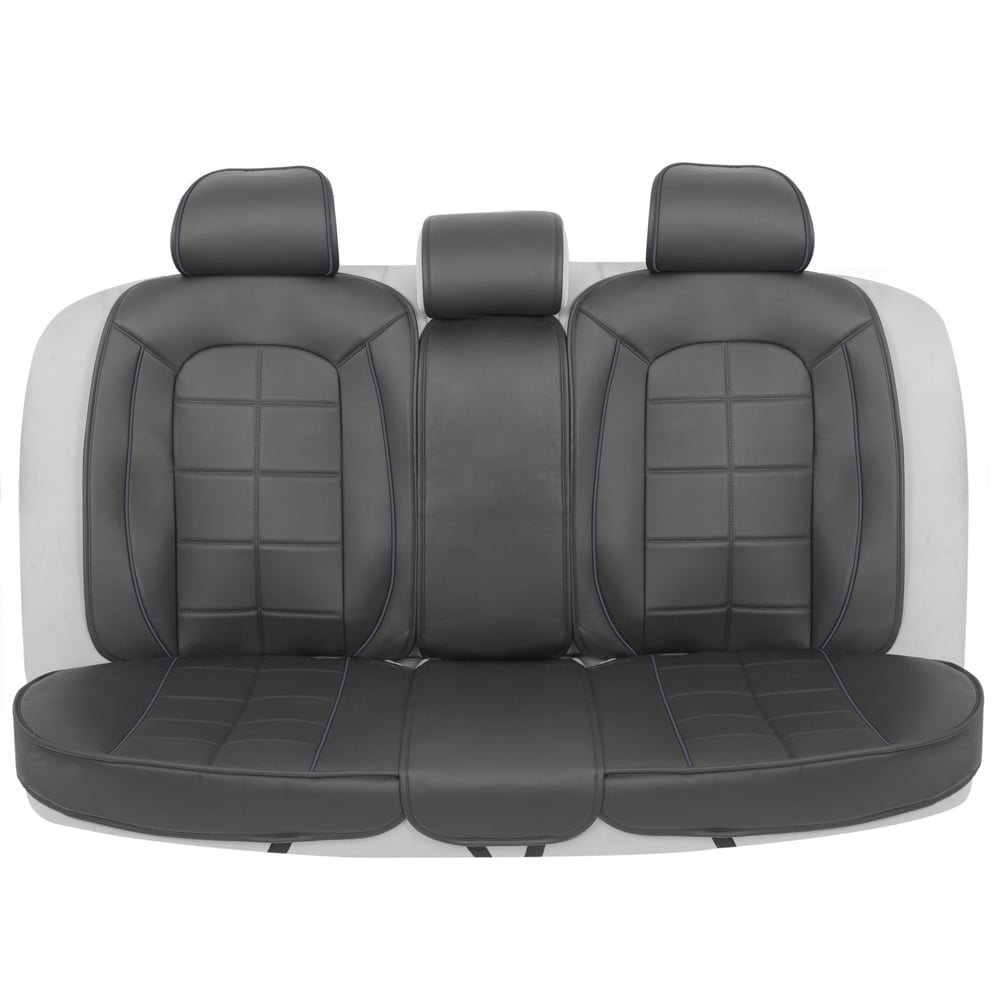 Motor Trend Leatherette Car Seat Cover for Rear Bench， Gray - Universal Fit for Car Truck Van SUV