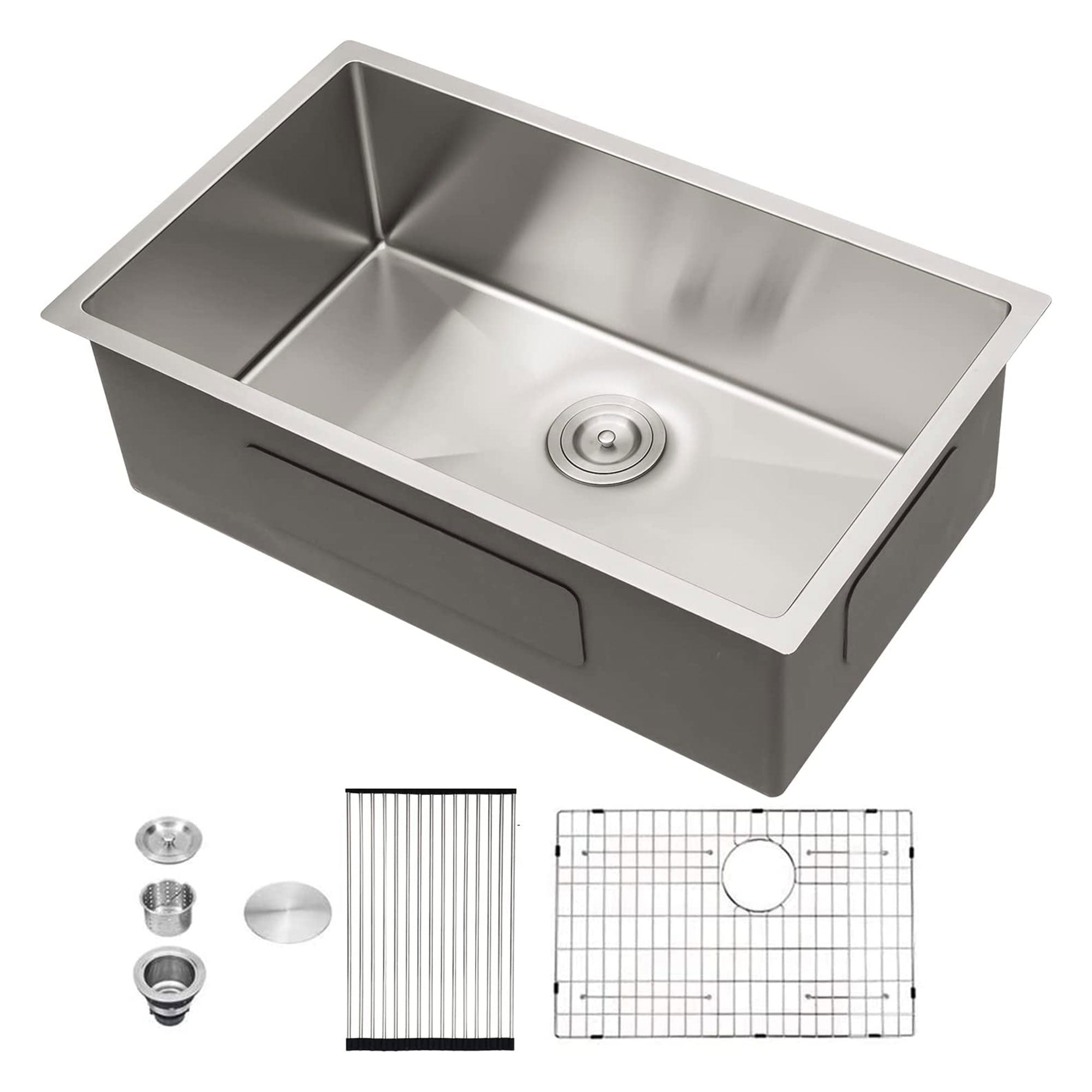 30 16 Gauge Stainless Steel Undermount Single Bowl Basin Kitchen Sink(Open Box)